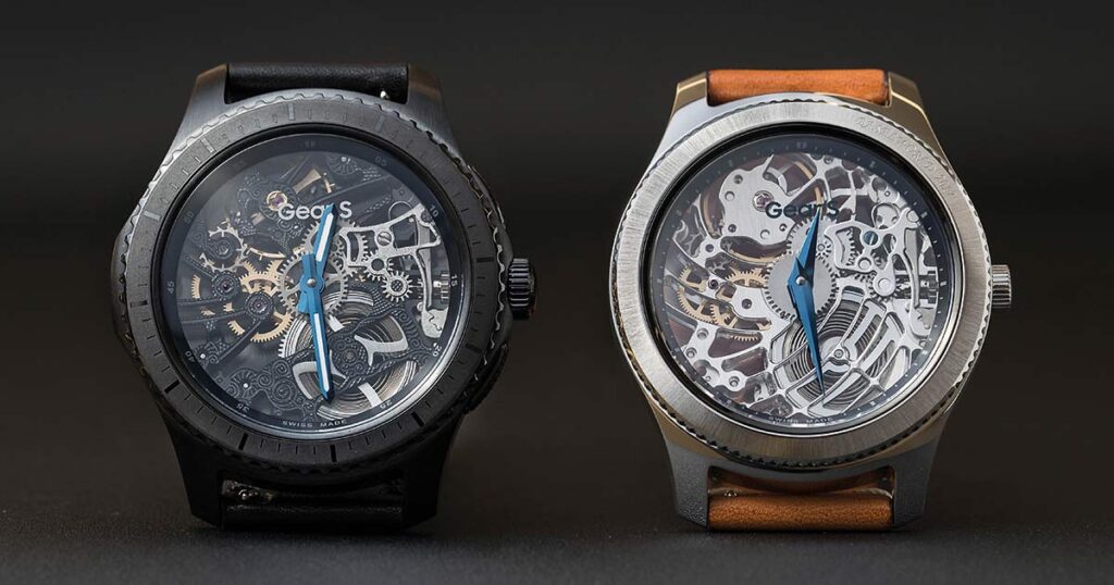 Schaut aus wie die Gear S3, ist aber eine traditionelle Uhr: Eines der neuen Samsung-Modelle von Yvan Arpa.