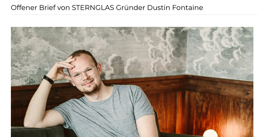 In einem offenen Brief hat sich der Gründer von Sternglas zum Produktionsstopp geäußert: Es geht um einen Rechtsstreit mit einem Mitbewerber.