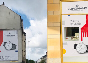 Juwelier Roller in Chemnitz hat nicht nur eine Sonderverklebung auf dem Schaufenster realisiert, sondern auch Großplakate auf Häuserwänden genutzt.