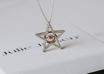 Der funkelnde Sternanhänger mit dem "tanzenden" Diamanten ist in Silber und Rosé erhältlich.