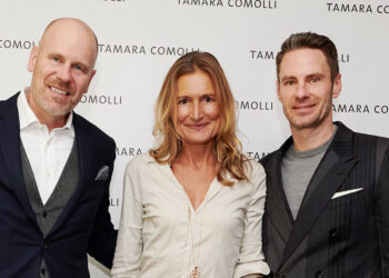 John Schlüter ist zurück in der Schmuckbranche und nun Marketing- und E-Commerce-Chef bei Tamara Comolli. Das Foto zeigt ihn (rechts) neben den beiden Managin Directoren Matthias Heimberg und Tamara Comolli.