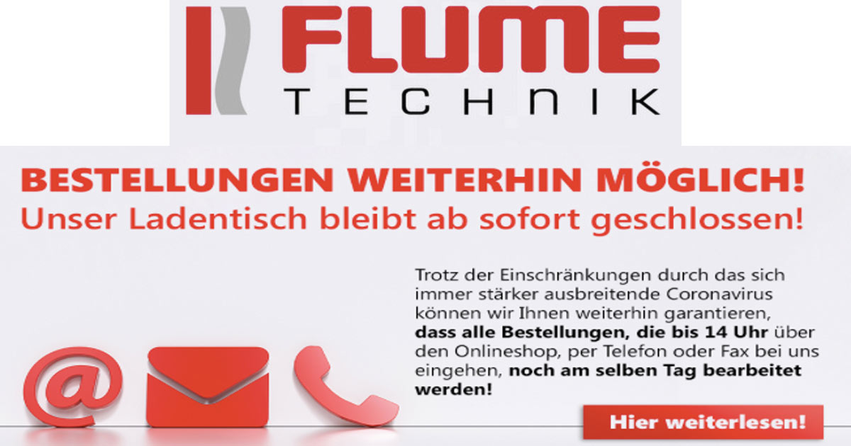 Flume hat Hygiene- und Schutzprodukte ins Sortiment aufgenommen. Ebenso bleibt die Lieferfähigkeit für die Kunden gewährleistet.