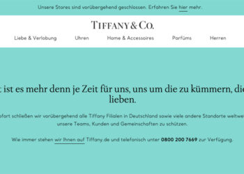 Dies steht auf der Website von Luxusjuwelier Tiffany.