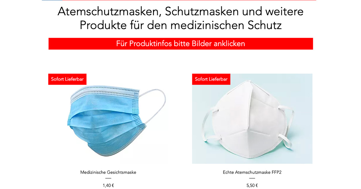 Medizinische Gesichtsmasken gibt es schon für 1,40 Euro im Rauschmayer-Shop.