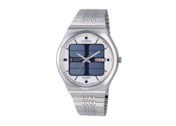 Dies war der Beginn des Zeitalters batterieloser Uhren: Das Citizen-Modell Crystron Solar Cell von 1976, die weltweit erste lichtbetriebene Analoguhr.