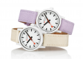 Neue Mondaine SSB essence Uhrenmodelle in den Farben "Wild Lavender" und "Ivory White". © Mondaine