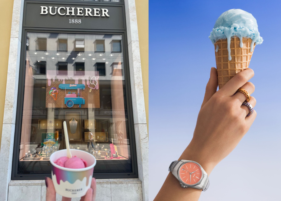 Das Thema "Eis" zieht sich durch das gesamte Marketing. Von den Prdouktfotos bin hin zum Schaufenster. © Bucherer