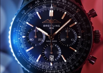 Monochromes Indigoblau und Roségold verleihen dem ikonischen Flieger-Chronographen besondere Eleganz. © Wempe