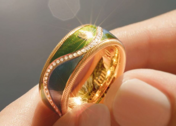 Jubiläumsring ALLES IST EINS mit neuer Gravurtechnik und neu entwickelten Frühlingsfarben © Wellendorff