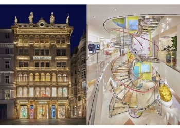 Hinter der denkmalgeschützten Fassade am Graben erstreckt sich einer der größten Louis Vuitton-Stores Europas © Stephane Merate