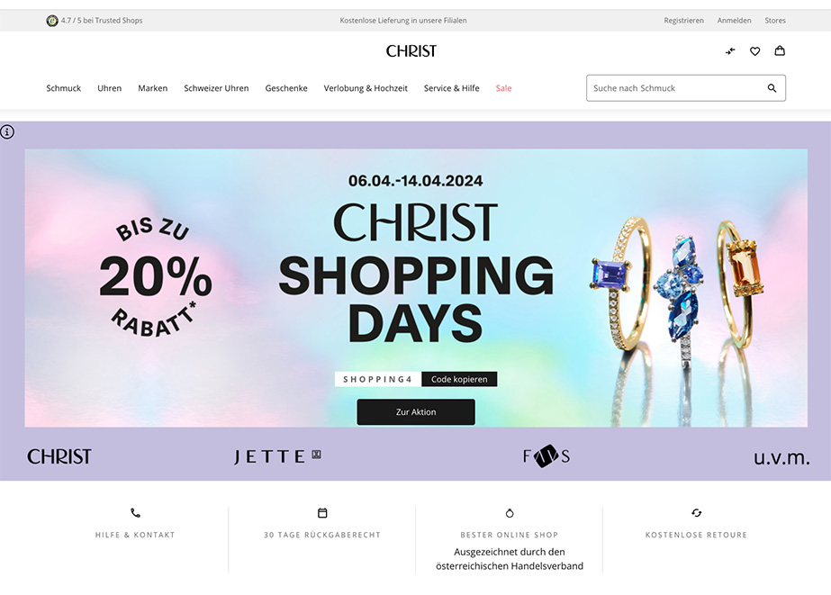 Christ Online Shop Screenshot 10 April 2024