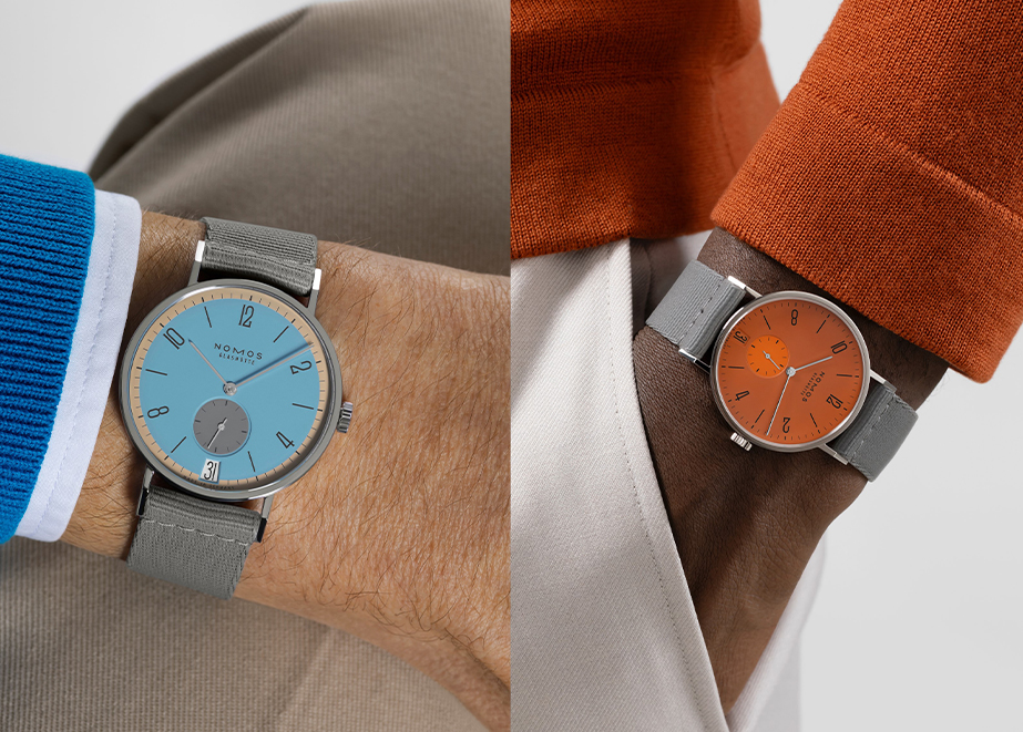NOMOS Glashütte Watches and Wonders Tangenta blau orange