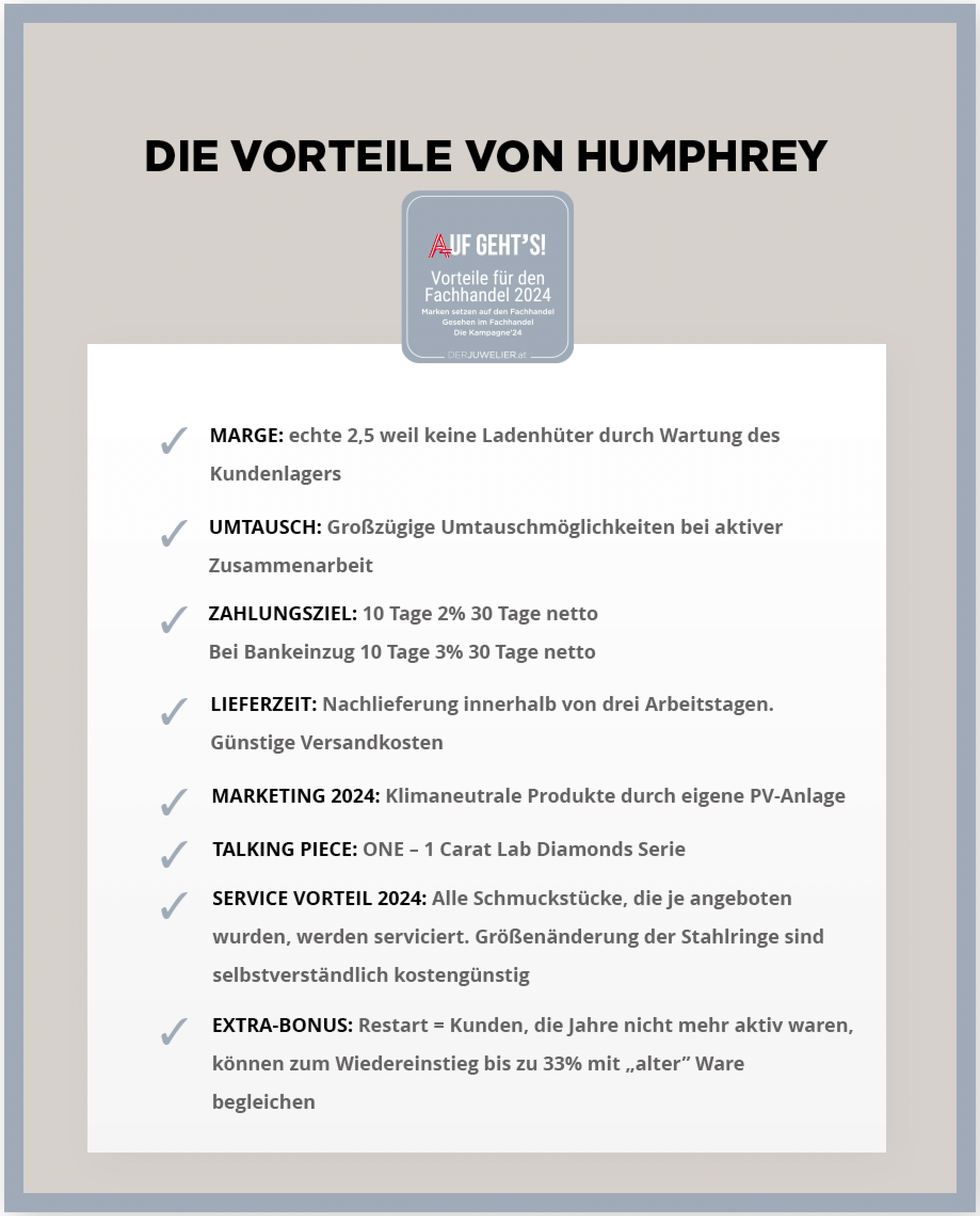 Humphrey Vorteile Fachhandel Österreich