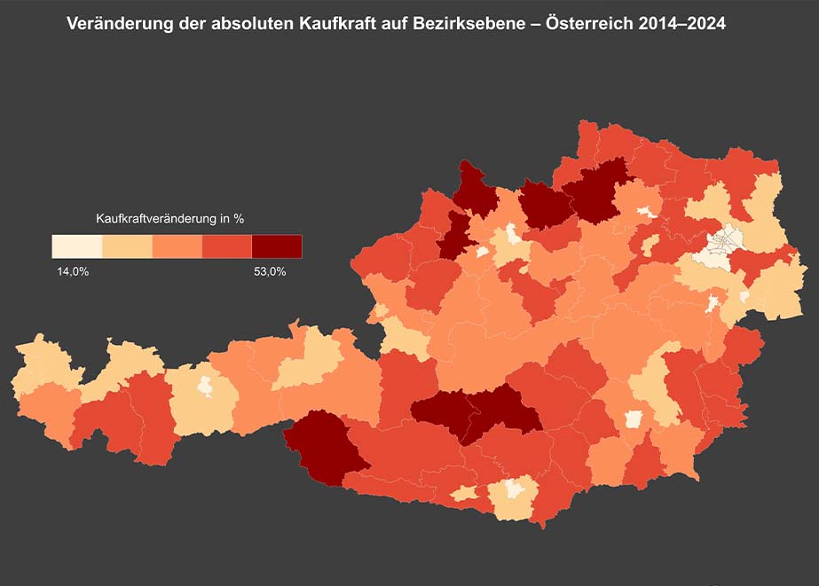Kaufkraft Österreich 2025 Bezirksebene