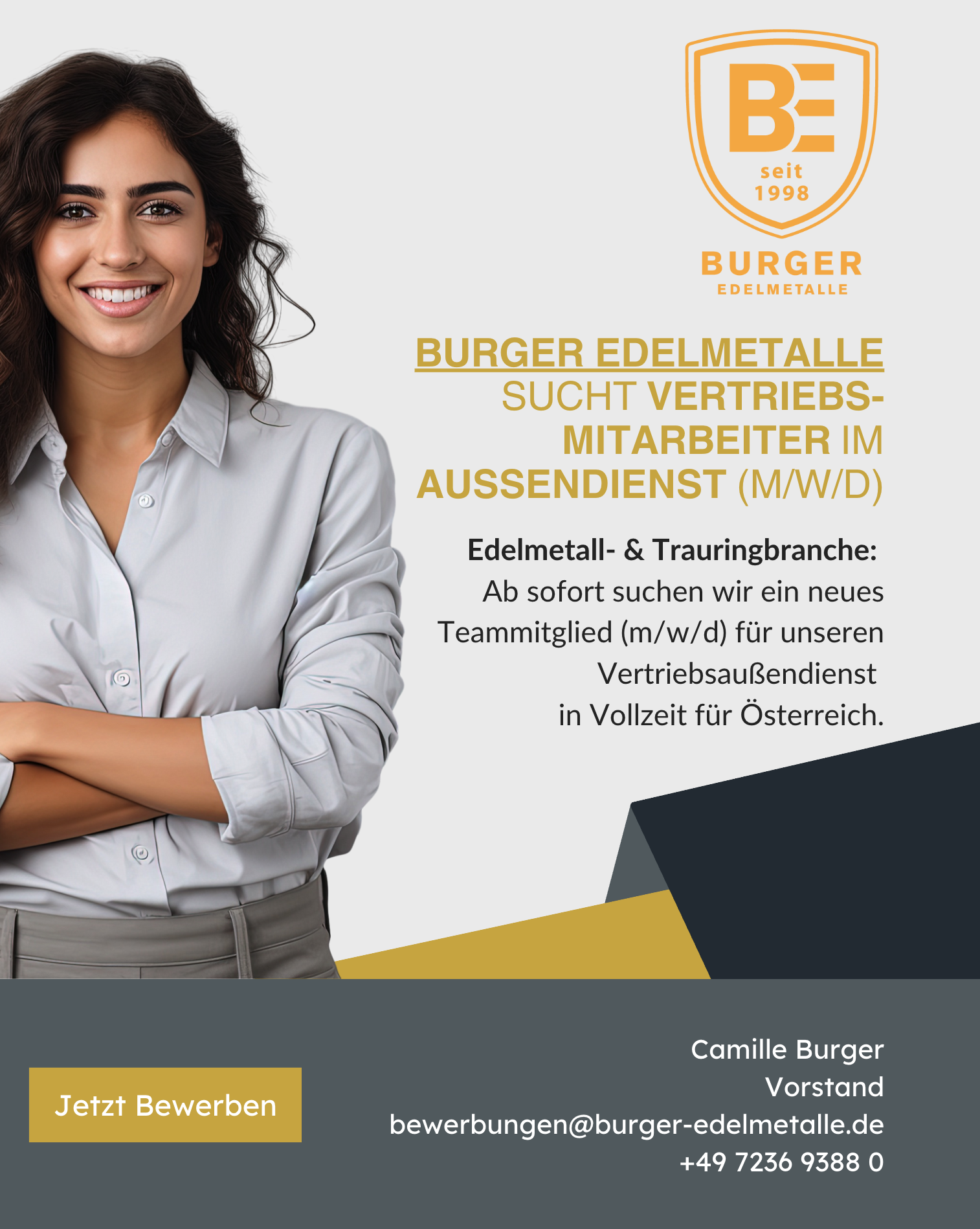 Burger Edelmetalle Vertrieb Außendienst Österreich