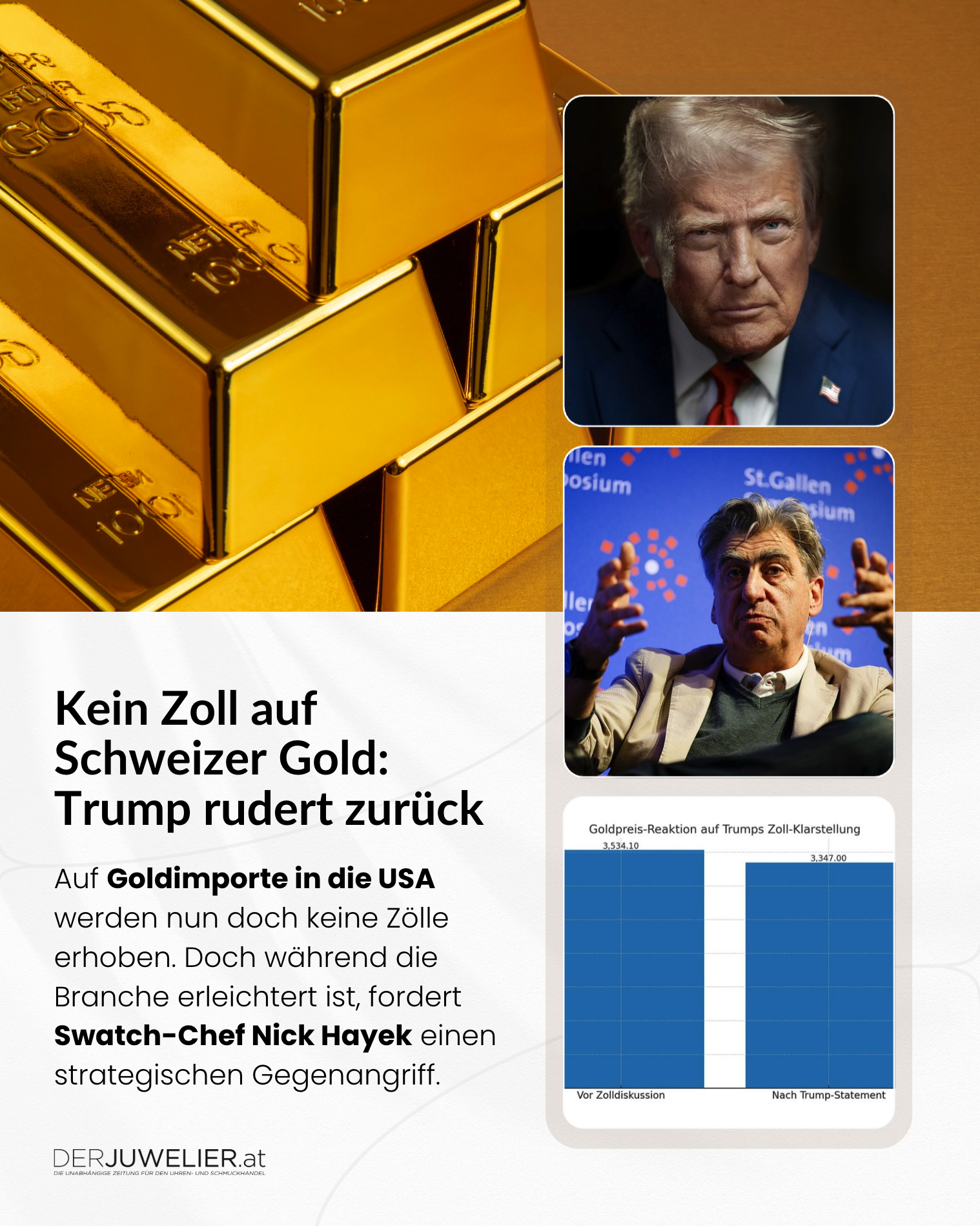 Schweizer Gold keine US Zölle Nick Hayek Reaktion
