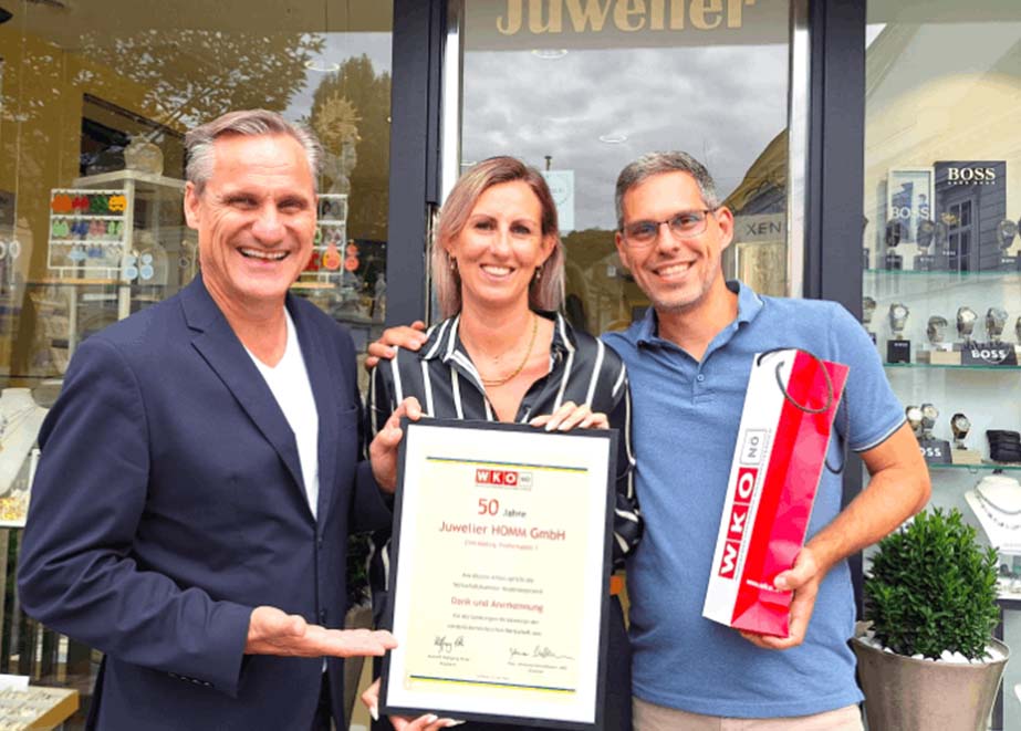50 Jahre Juwelier Homm Mödling Gert Zaunbauer Lisa Homm Michael Homm