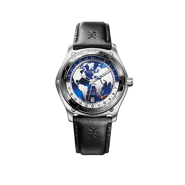 Ebel 1911 Globe Blau Leder